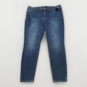 Tahari Jeans Woman’s Size 18W Dark Wash Denim Slim Ankle 38x26.5
